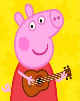 Guitarist Peppa Pig diamond painting