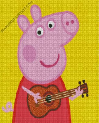 Guitarist Peppa Pig diamond painting