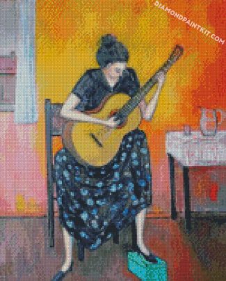 Guitarist Woman Art diamond paintings