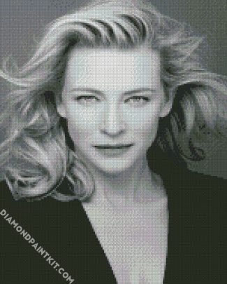 Black And White Cate Blanchett diamond painting