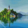 Lake Bled Castle In Slovenia diamond painting