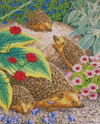 Hedgehog Family diamond paintings