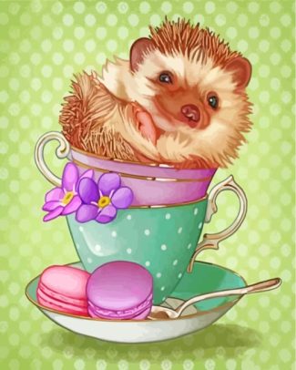 Hedgehog In Cup diamond painting