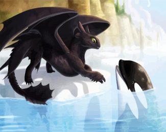 How To Train Your Dragon And Orca diamond painting