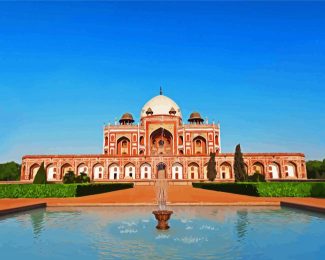 Humayun’s Tomb Building Delhi India diamond painting