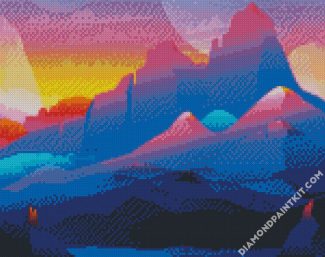 Illustration Hills diamond painting