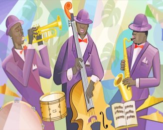 Illustration Jazz Band diamond painting