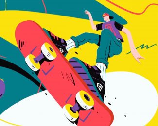 Illustration Skater diamond painting