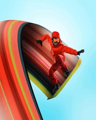 Illustration Snowboarder diamond painting