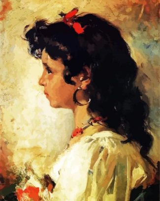 Italian Girl Portrait diamond painting