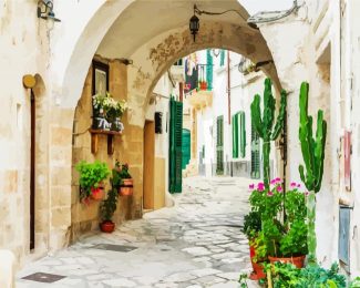 Italy Puglia Streets diamond Painting