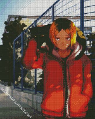 Kenma Kozume And Cat Haikyuu diamond painting