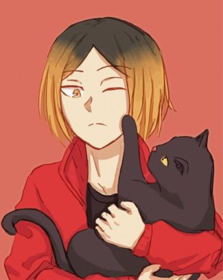 Kenma Kozume And Cat diamond painting