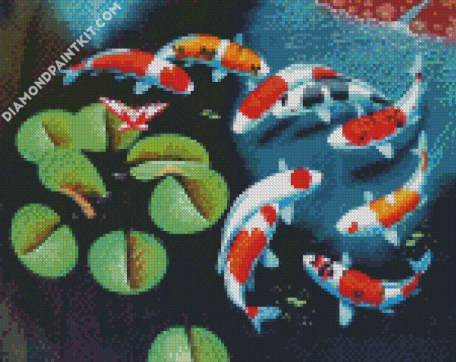 Koi Fish Pond diamond painting