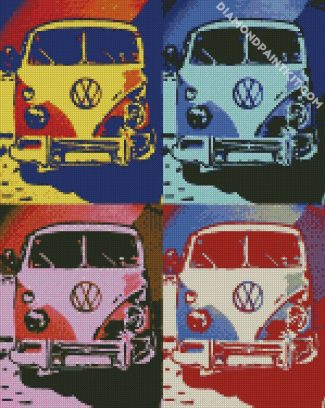 Kombi Volkswagen Pop Art diamond painting