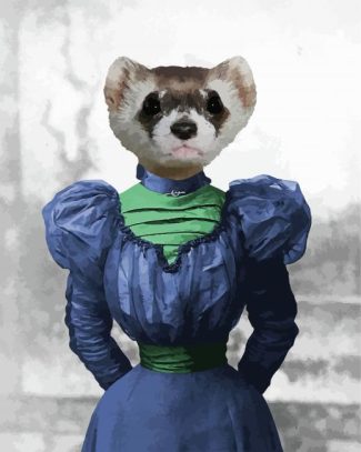 Lady ferret diamond painting