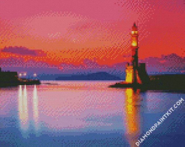 Lighthouse Of Chania Crete diamond painting