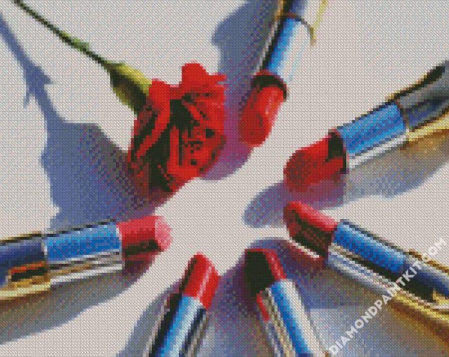 Lipsticks And Rose diamond painting