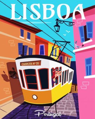 Lisboa Tram Poster diamond painting