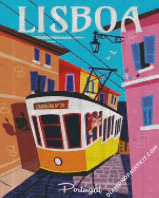 Lisboa Tram Poster diamond painting