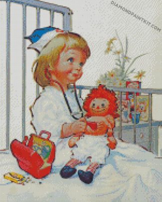 Littel Nurse And Doll diamond paintings