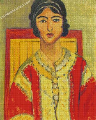 Lorette With Red Dress diamond paintings