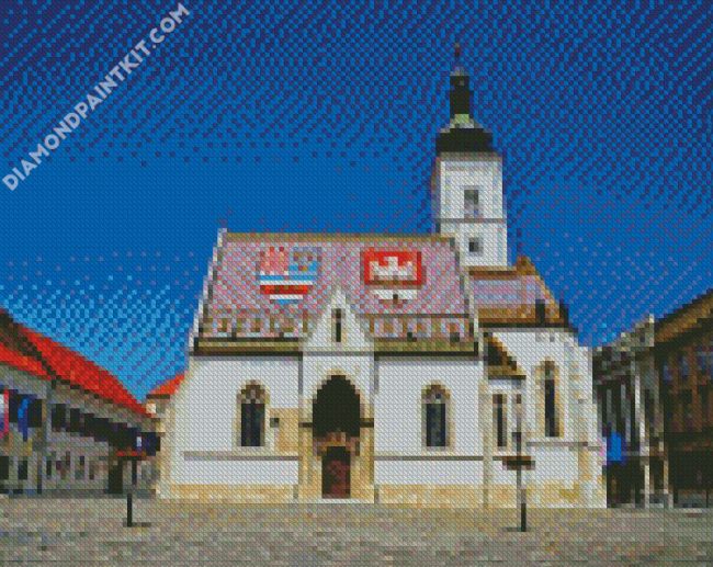 Lovrijenac St Marks Church Croatia diamond painting