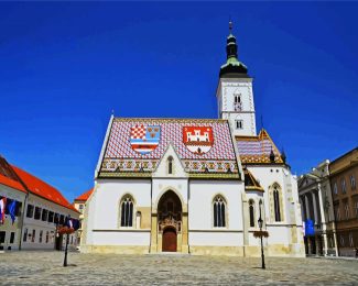 Lovrijenac St Marks Church Croatia diamond painting