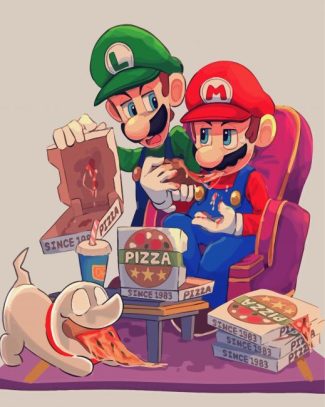 Luigi And Mario diamond painting