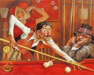 Man Playin Pool Art diamond painting