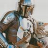 Mandalorian Boba Fett And Baby Yoda diamond paintings