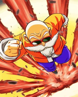 Master Roshi dragon ball diamond painting