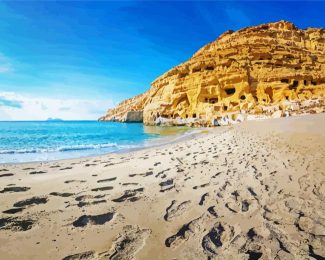 Matala Beach Crete diamond painting