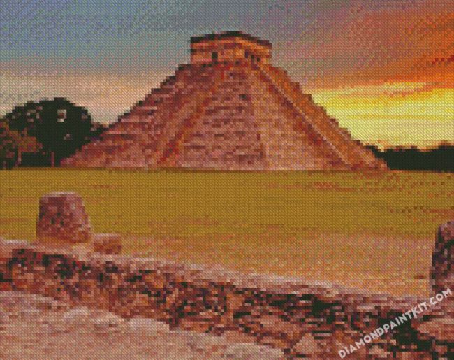 Mexico chichen itza At Sunset diamond paintings