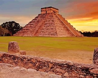 Mexico chichen itza At Sunset diamond painting