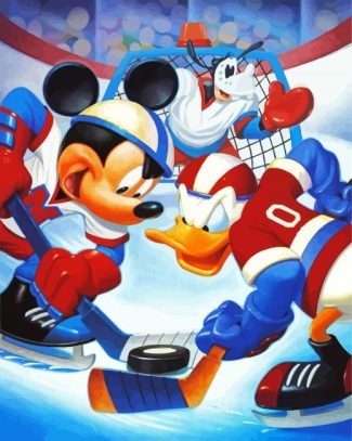 Mickey Mouse Playing Hockey diamond painting