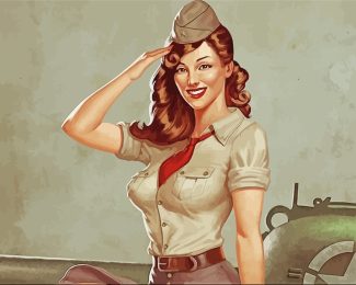 Military Woman diamond painting