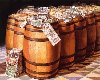 Money Barrels diamond painting