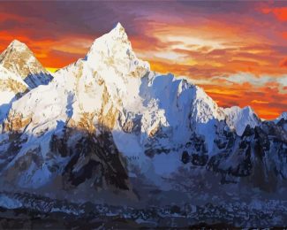 Mount Everest At Sunset diamond painting