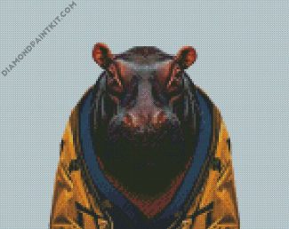 Mr Hippopotamus diamond painting