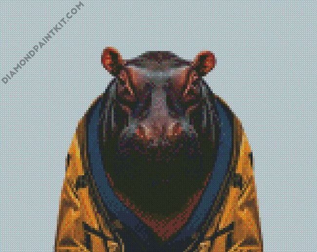 Mr Hippopotamus diamond painting