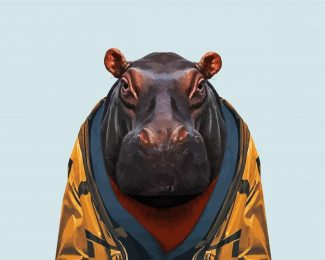 Mr Hippopotamus diamond painting