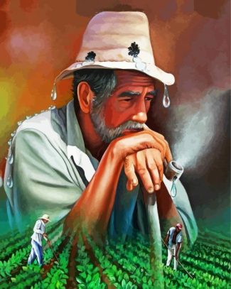 Old Farmer diamond painting