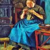 Old Woman Knitting diamond painting