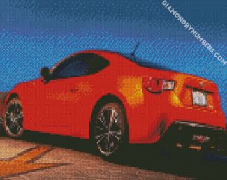 Orange Toyota Car diamond painting