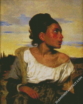 Orphan Girl At The Cemetery Delacroix Eugène diamond painting