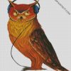 Owl With headphones diamond painting