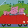 Peppa Family In Car diamond painting