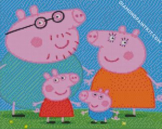 Peppa Family diamond painting