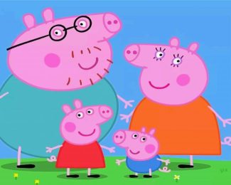 Peppa Family diamond painting